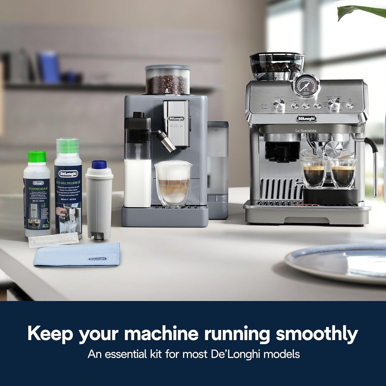 imageDeLonghi Coffee Care Kit Essential Coffee Machine Maintenance Products Suitable for Machines with filters DLSC306 Black