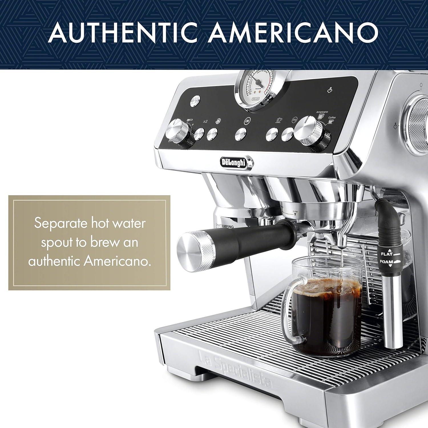 imageDeLonghi La Specialista Espresso Machine with Sensor Grinder Dual Heating System Advanced Latte System ampamp Hot Water Spout for Americano Coffee or Tea Stainless Steel EC9335M 13 litersSteel