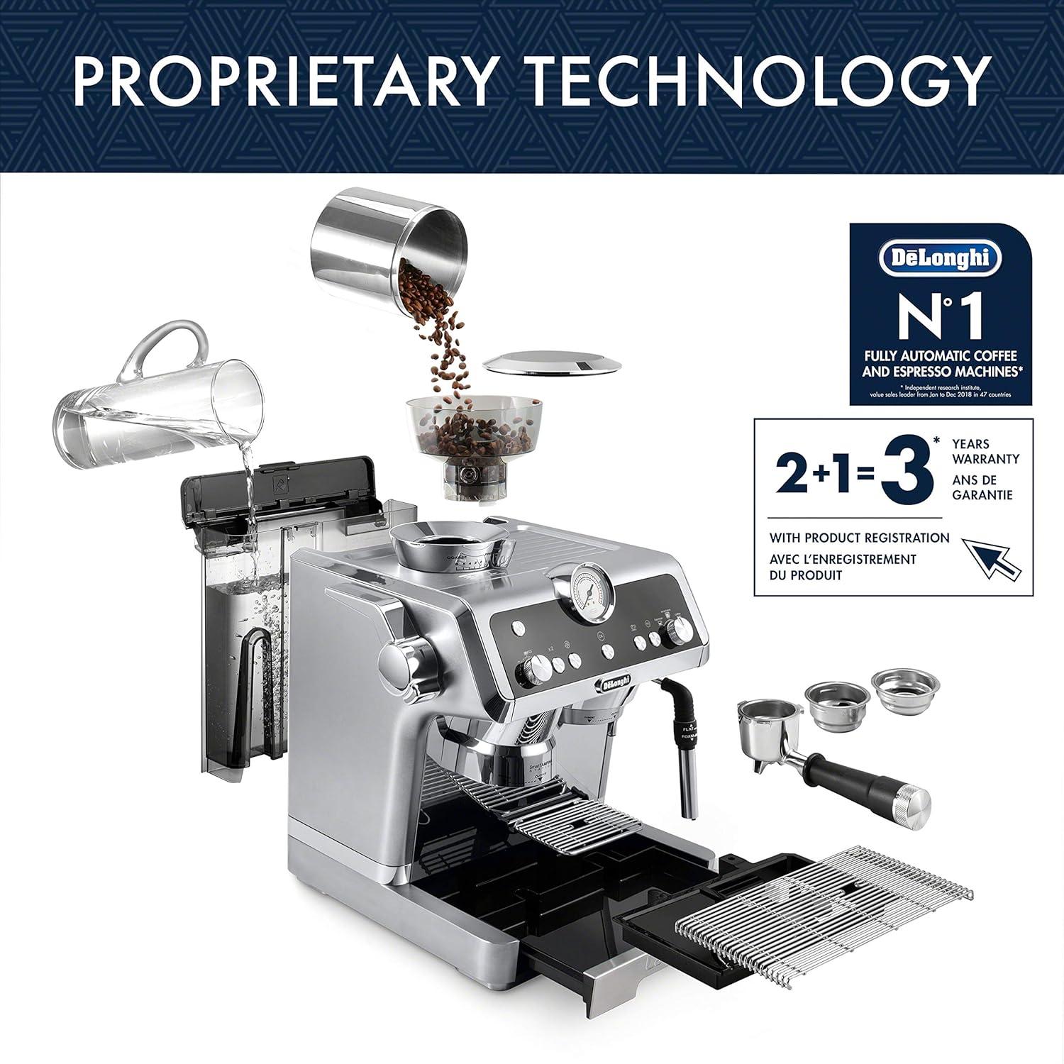 imageDeLonghi La Specialista Espresso Machine with Sensor Grinder Dual Heating System Advanced Latte System ampamp Hot Water Spout for Americano Coffee or Tea Stainless Steel EC9335M 13 litersSteel