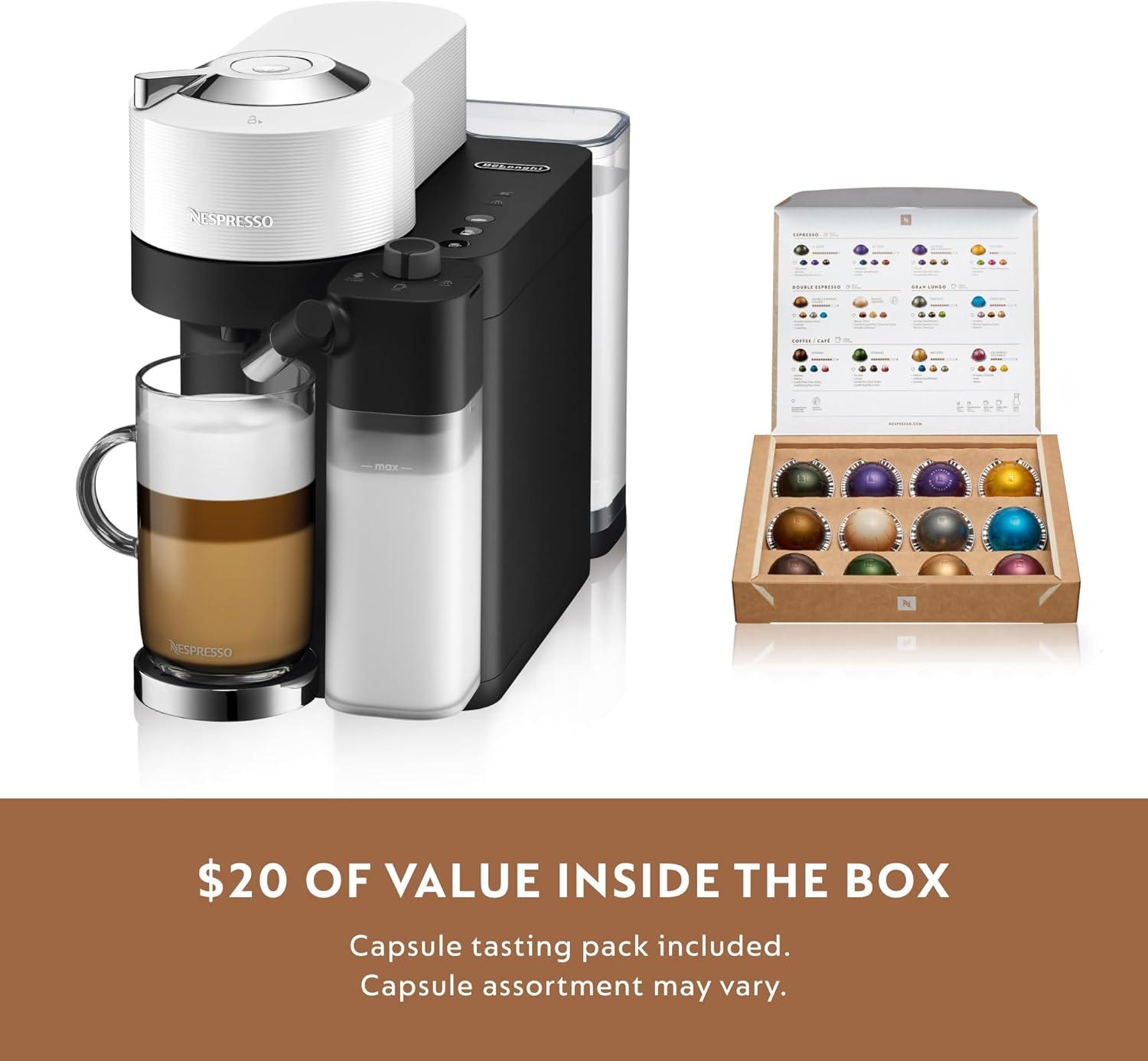 imageNespresso Vertuo Lattissima Coffee and Espresso Maker by DeLonghi Matte Black ampamp GlossyWhite