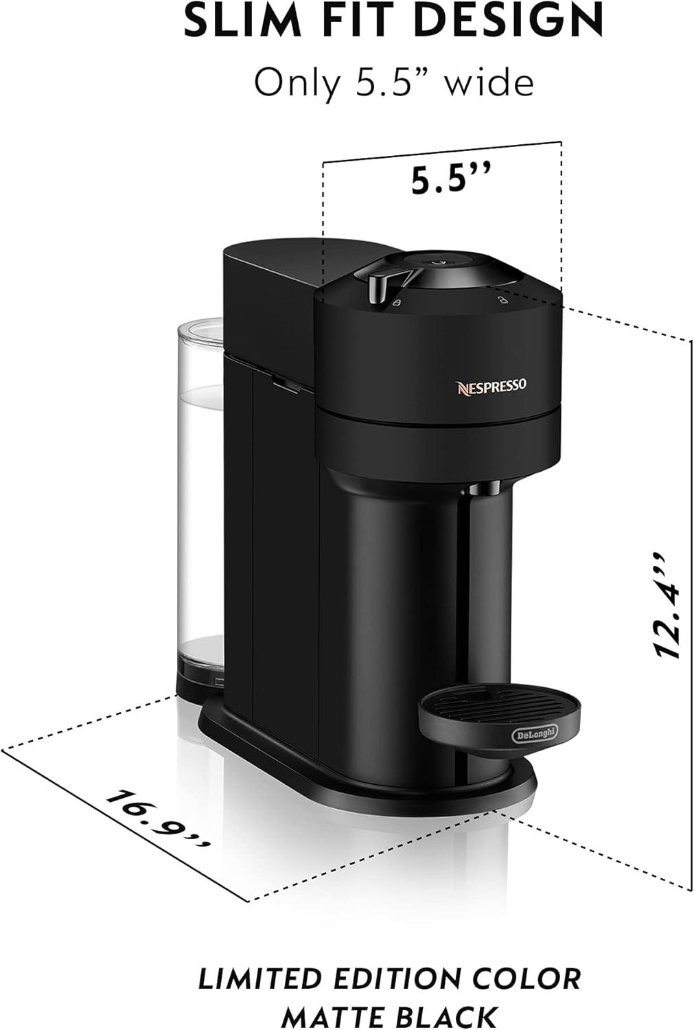imageNespresso Vertuo Next Coffee and Espresso Machine by DeLonghi Limited Edition 5 cups Matte Black