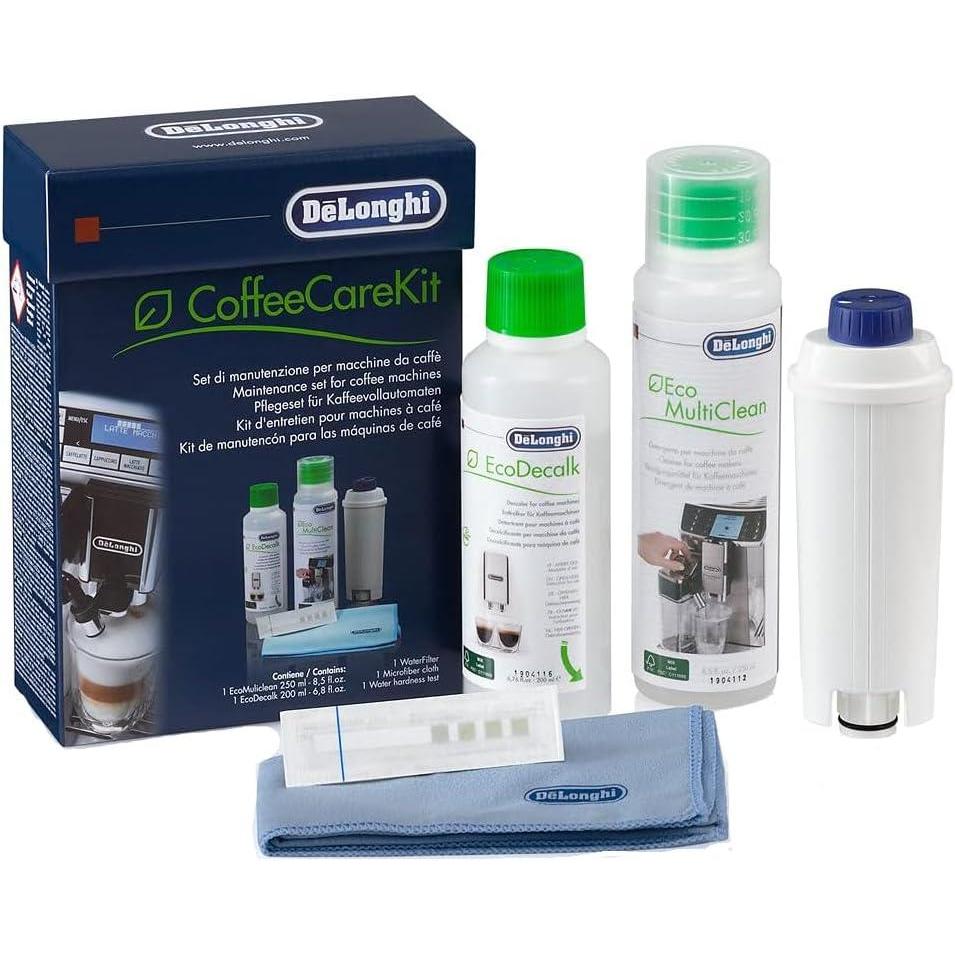 imageDeLonghi Coffee Care Kit Essential Coffee Machine Maintenance Products Suitable for Machines with filters DLSC306 Black