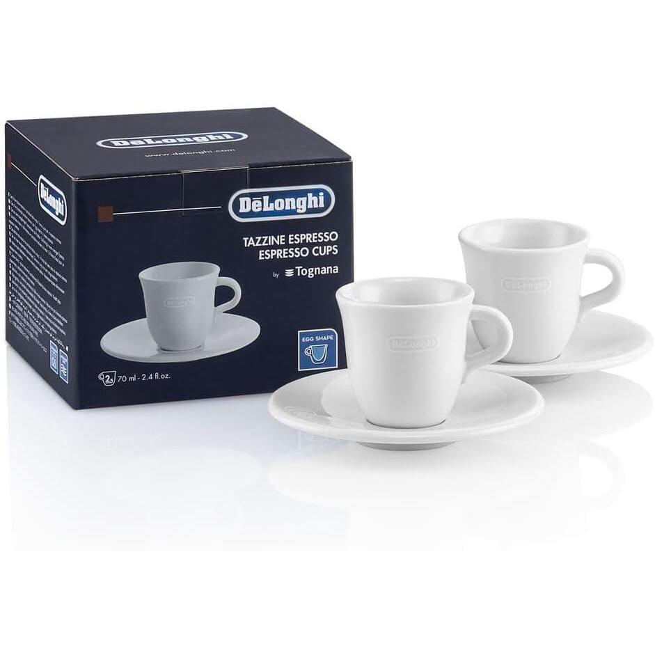 imageDeLonghi DLSC309 Porcelain Cappuccino Cup ampamp Saucer Set of 2White