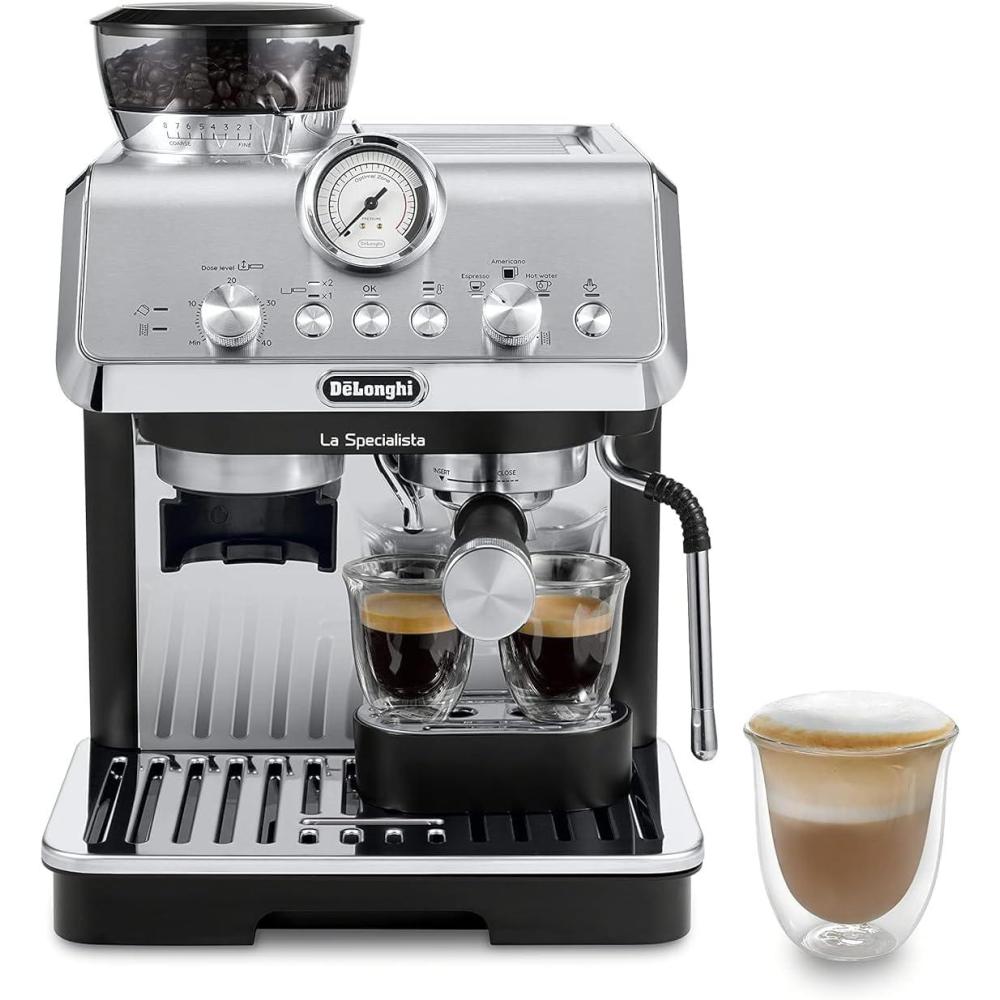 imageDeLonghi La Specialista Espresso Machine with Grinder Milk Frother 1450W Barista Kit  Bean to Cup Coffee ampamp Cappuccino MakerStainless Steel BlackSpecialista