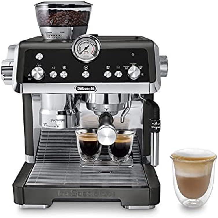 imageDeLonghi La Specialista Espresso Machine with Sensor Grinder Dual Heating System Advanced Latte System ampamp Hot Water Spout for Americano Coffee or Tea Stainless Steel EC9335M 13 litersBlack