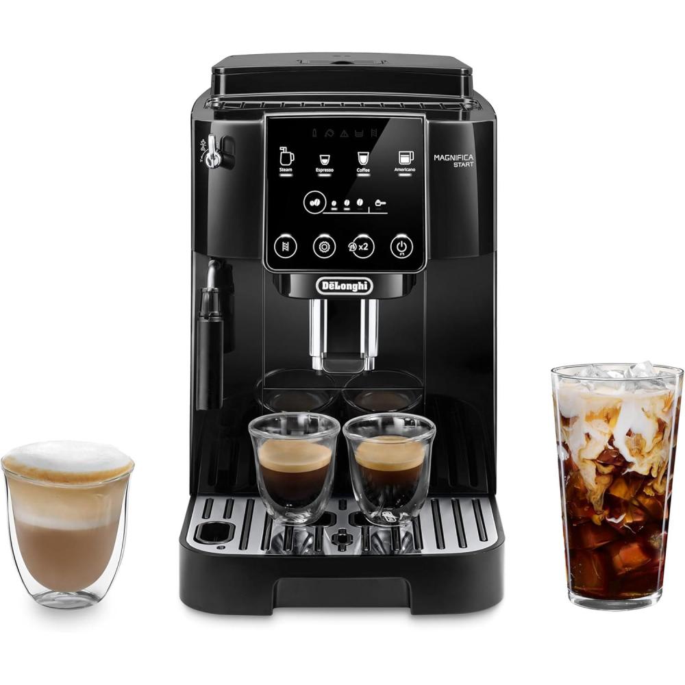 imageDeLonghi Magnifica Evo Automatic Espresso ampamp Coffee Machine with Manual Milk Frother Builtin Grinder ampamp AutoClean Function  For Latte Cappuccino Americano Iced Coffee ECAM29043SBMagnifica Start Black