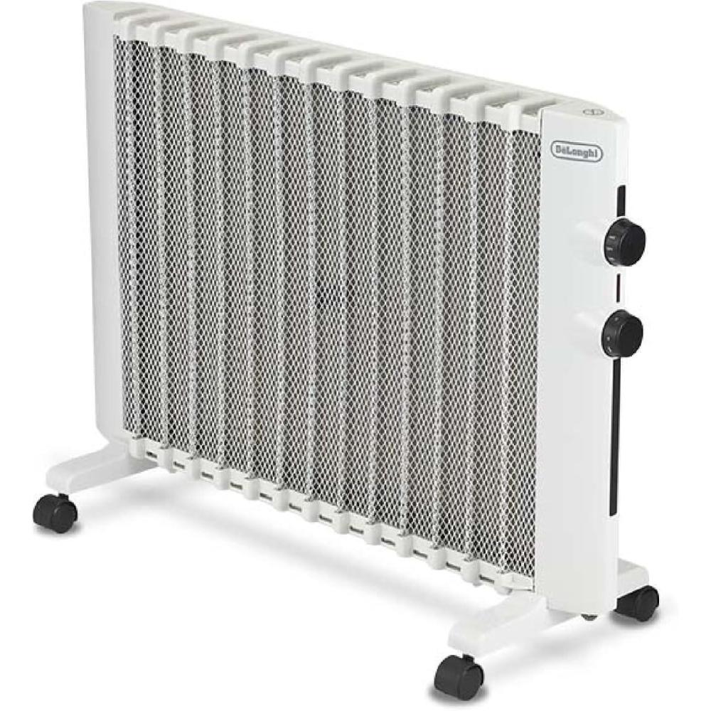 imageDeLonghi Mica Panel Space Heater 1500W quiet electric space heater for indoor use adjustable thermostat freestanding easy wall mount full room heating with builtin safety features HMP1500 BlackWhite