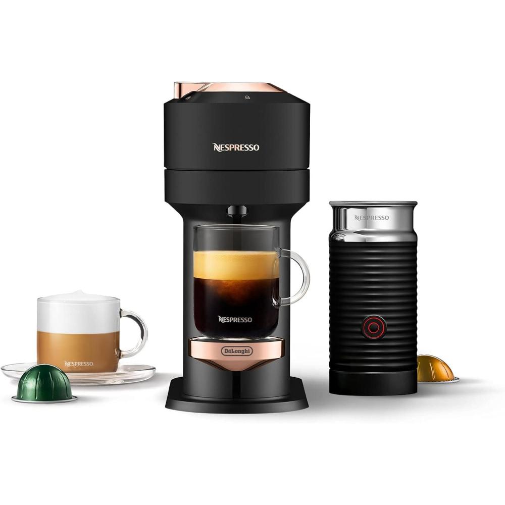 imageNespresso Vertuo Next Coffee and Espresso Machine by DeLonghi with Milk Frother 1100 ml Deluxe Matte Black Rose Gold