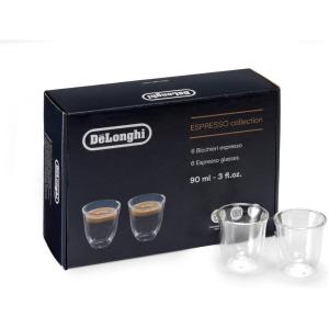 De’Longhi America 5513296661 Creamy Collection Double Walled Thermo Cappuccino Glasses (Set of 6), Clear(5513296651 Essential Espresso Glasses)