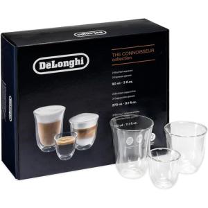 DeLonghi Coffee Connoisseur Glasses (set of 6): 2 Espresso, 2 Cappuccino, 2 Latte Macchiato(Glasses)