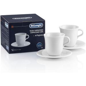 De’Longhi DLSC309 Porcelain Cappuccino Cup & Saucer, Set of 2(Cappuccino)