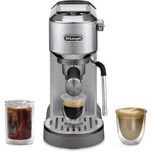 De’Longhi Dedica Duo Compact Espresso Machine – Cold Brew Coffee Maker with Milk Frother Wand- for Espresso, Hot & Iced Coffee, Cappuccinos, Lattes & Home Barista Brewing, Stainless Steel Finish(Stainless Steel)