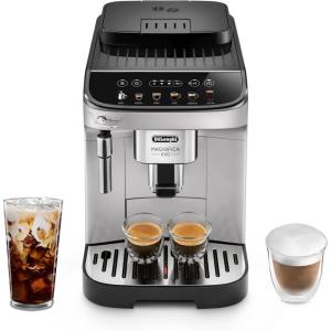 De’Longhi Magnifica Evo Automatic Espresso & Coffee Machine with Manual Milk Frother, Built-in Grinder & Auto-Clean Function – For Latte, Cappuccino, Americano, Iced Coffee, ECAM29043SB(Evo Silver)