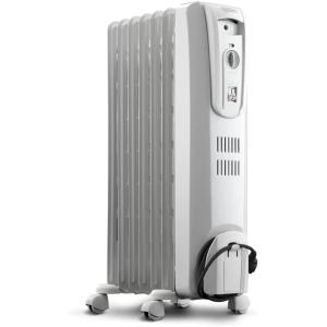 DeLonghi Oil Filled Radiant Heater, 1500W Electric Space Heater – Quiet and Portable with Anti-Freeze Function and Safety Features, TRH0715