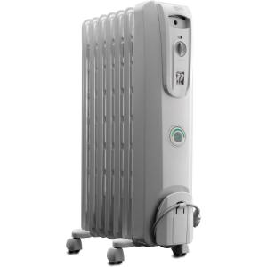 De’Longhi Oil filled Radiator Heater, 1500W Electric Space Heater for indoor use, portable room heater, Energy Saving, full room like office and bedroom with safety features, EW7707CB(White)
