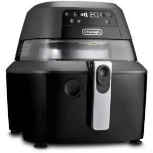 De’Longhi Rapid Crisp Air Fryer, 5-Quart, 1700-Watt XL Cooker, Fries, Crisps, Roasts, Bakes, 5 Preset Functions, Pizza Setting, Up to 20% Faster Cooking, Easy Clean Nonstick, 360° Viewing, Black(FH2394)