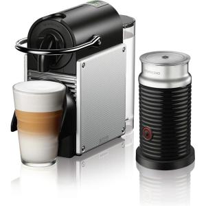 Nespresso Pixie Coffee and Espresso Machine by De’Longhi with Milk Frother, Aluminum, 34 ounces(Aluminum)