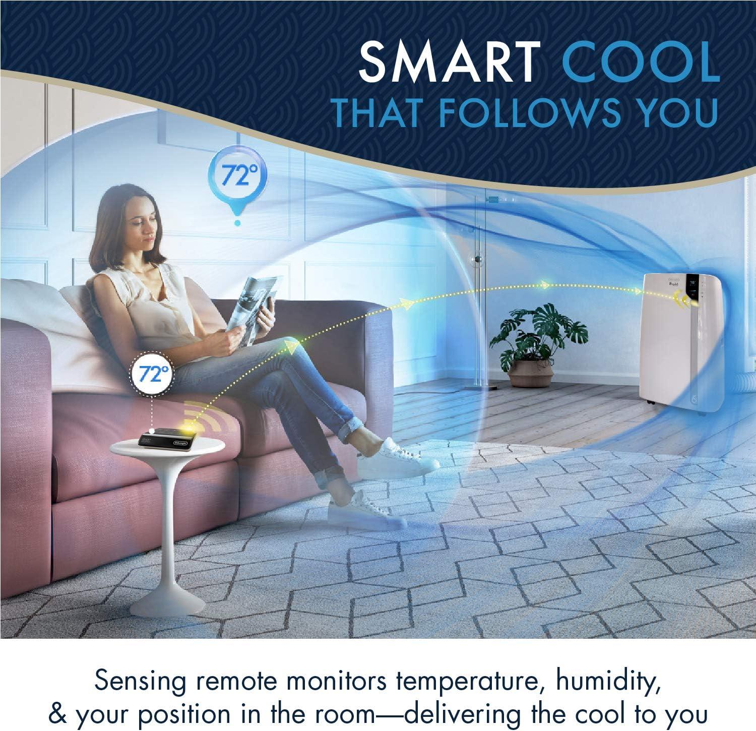 imageDeLonghi 14000 BTU Portable Air Conditioner Dehumidifier ampamp Fan  Cool Surround Remote wBuiltin Temperature Control Sensor ampamp Quiet Mode 700 sq ft XLarge Room Pinguino 8600 BTU DOE White