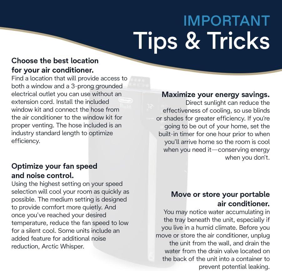 imageDeLonghi 14000 BTU Portable Air Conditioner Dehumidifier ampamp Fan  Cool Surround Remote wBuiltin Temperature Control Sensor ampamp Quiet Mode 700 sq ft XLarge Room Pinguino 8600 BTU DOE White