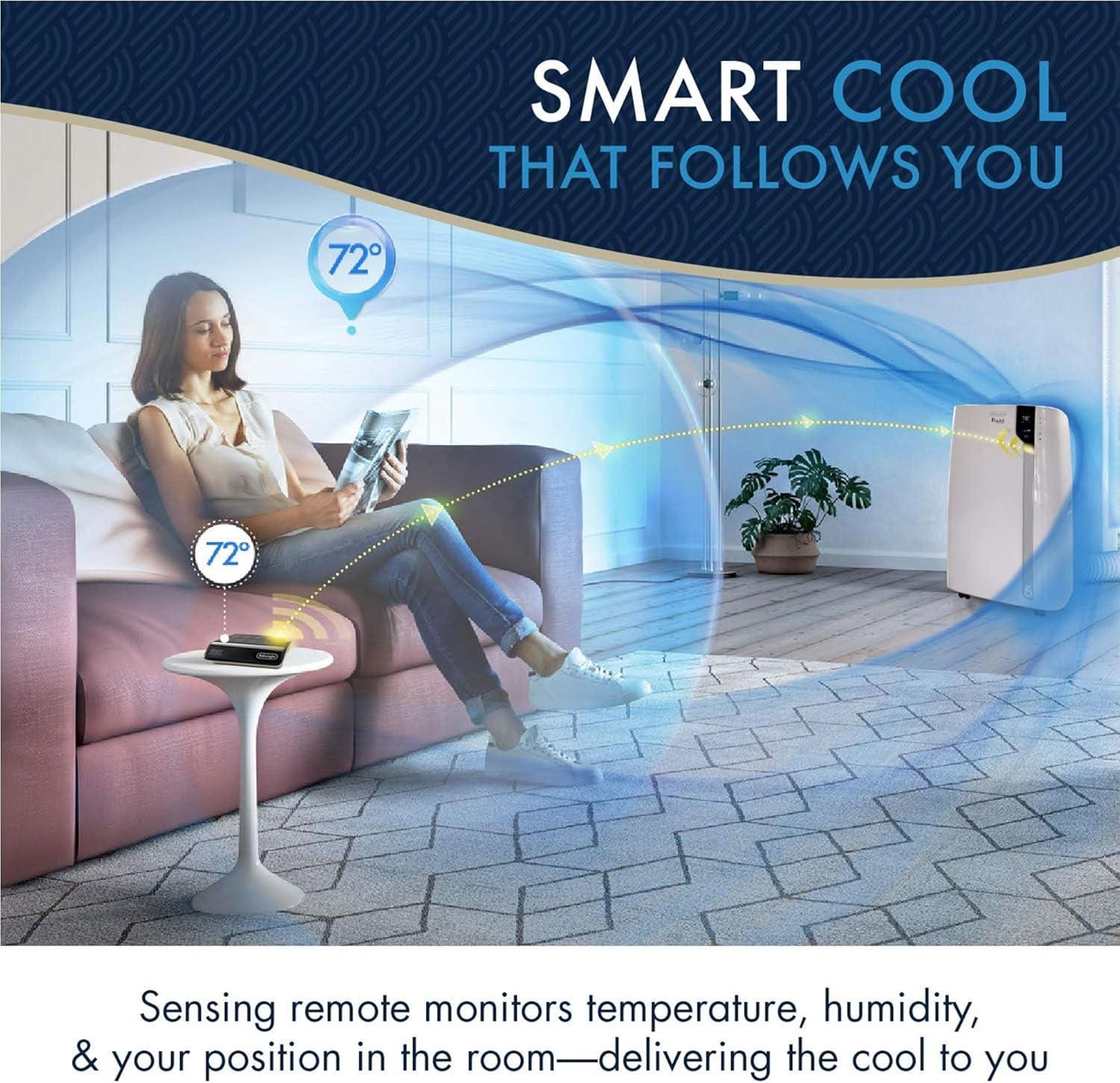 imageDeLonghi PAC360LVYN WH Pinguino Portable Air Conditioner in White with 68000 BTU Cooling Power Remote Control Dehumidifier and Portable Design